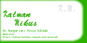 kalman mikus business card