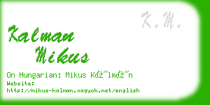 kalman mikus business card